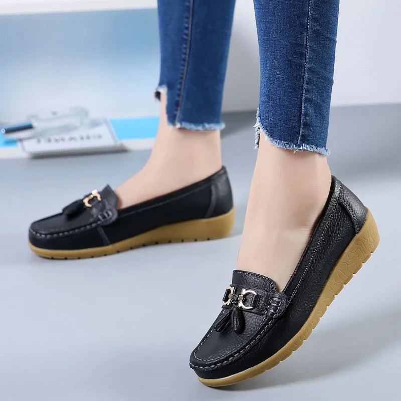 Dames Mocassin Orthopedisch Leer • OrthoMoc™