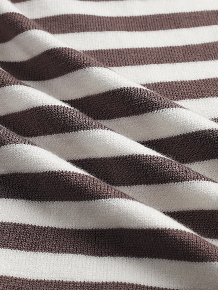 Striped Gestreepte Gebreide Damestrui | Kayse