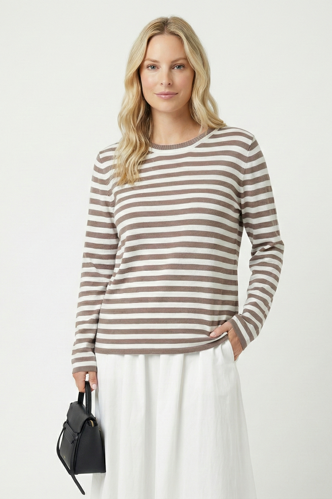 Striped Gestreepte Gebreide Damestrui | Kayse