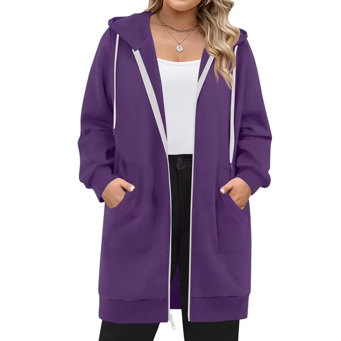 SoftHood™ • Lang damesvest met capuchon voor warmte en comfort