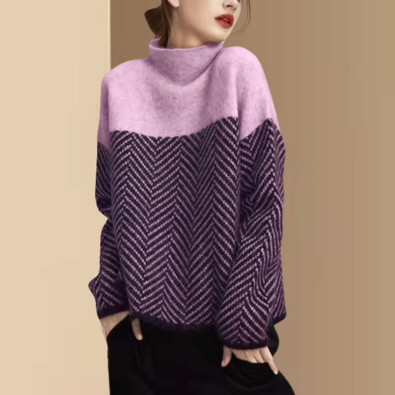 Contrast Gebreide Damestrui | Kayse