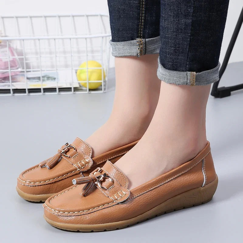 Dames Mocassin Orthopedisch Leer • OrthoMoc™