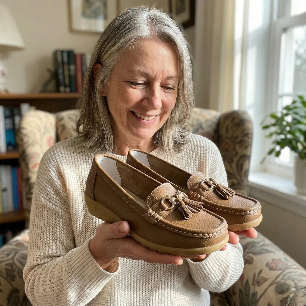 Dames Mocassin Orthopedisch Leer • OrthoMoc™