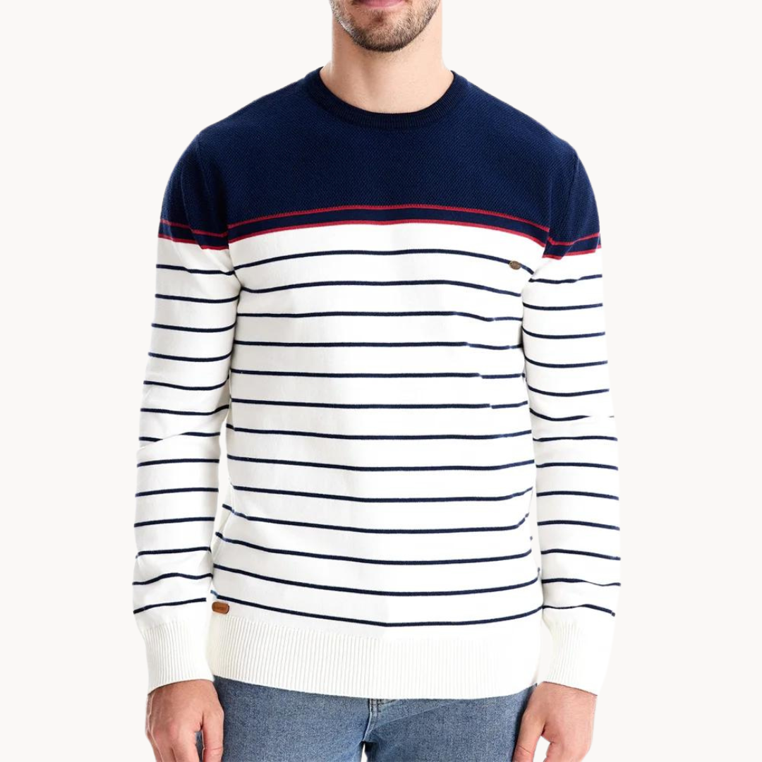 Atlantic Stripe Cotton Sweater | Kayse