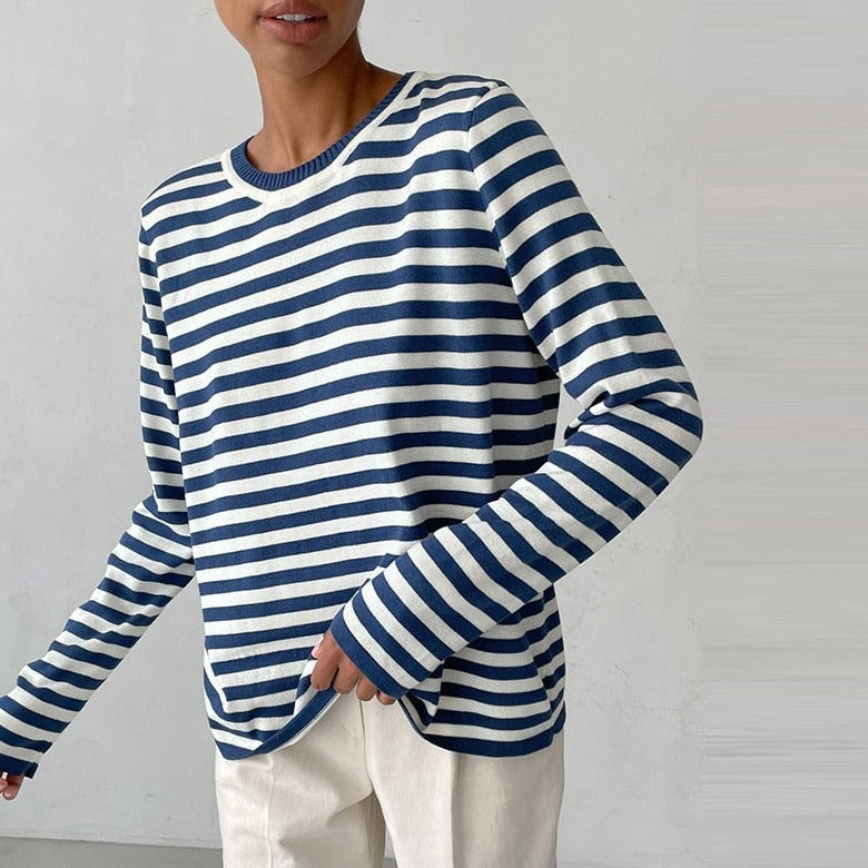 Striped Gestreepte Gebreide Damestrui | Kayse