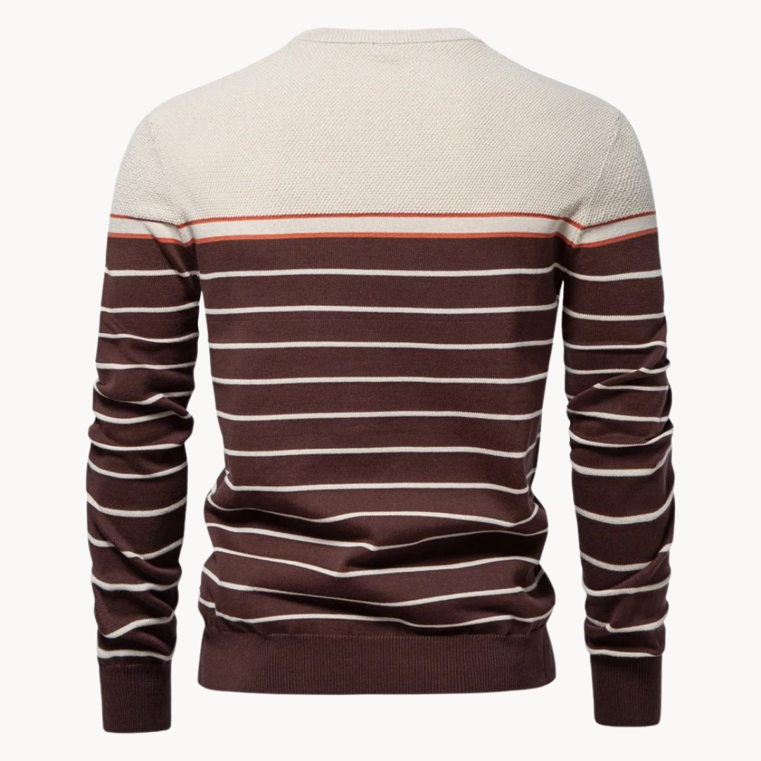 Atlantic Stripe Cotton Sweater | Kayse