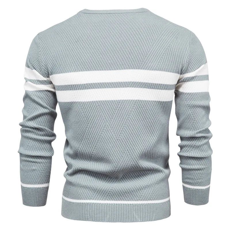 Zander Field Stripe Cotton Crewneck | Kayse