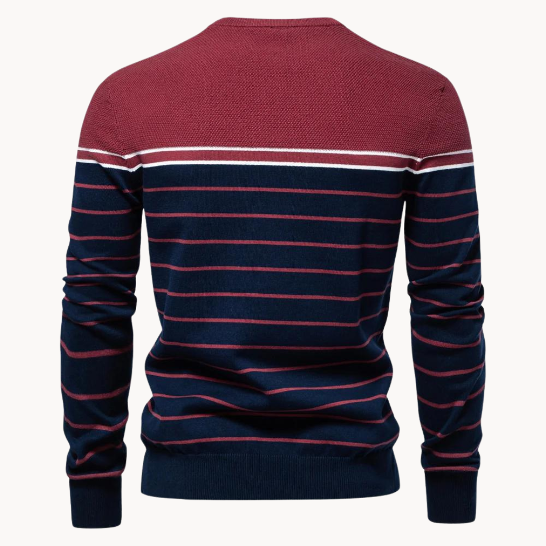 Atlantic Stripe Cotton Sweater | Kayse