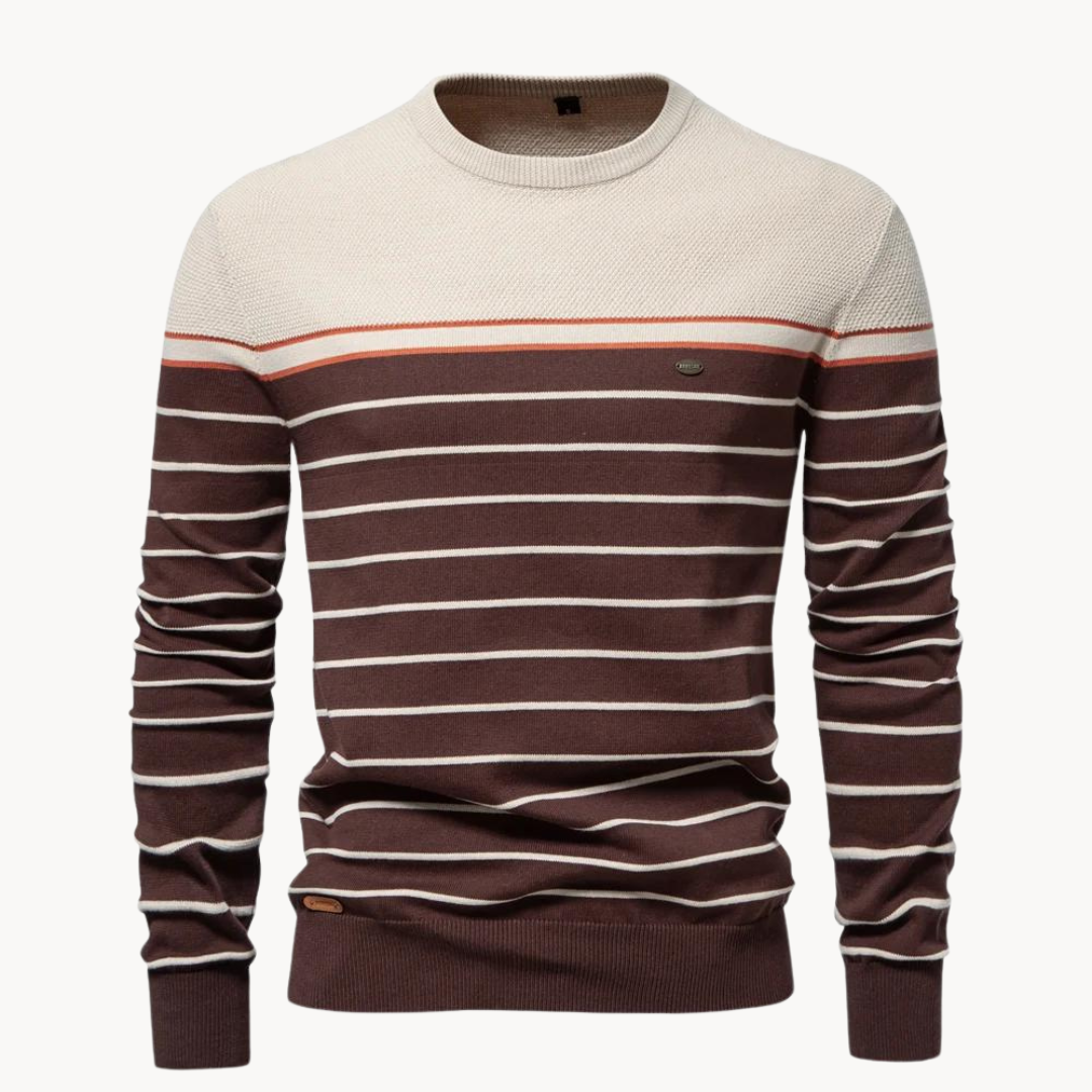 Atlantic Stripe Cotton Sweater | Kayse