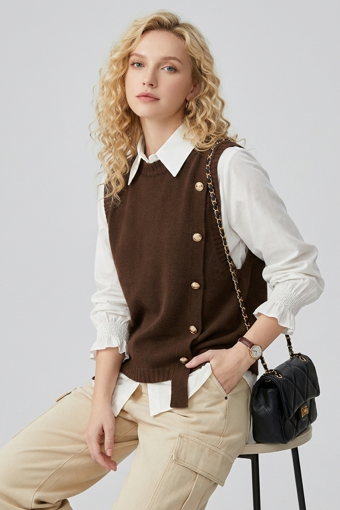 Solid Gebreide Damestrui | Kayse