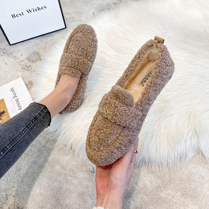 Arielle Plush Moccasins With Non-Slip Sole | Kayse