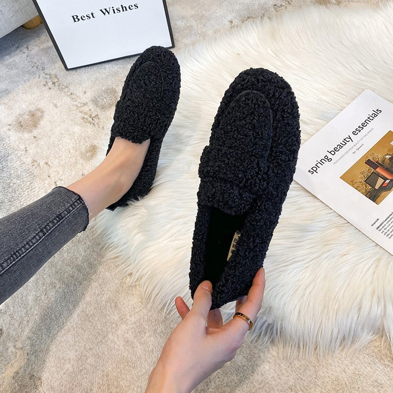 Arielle Plush Moccasins With Non-Slip Sole | Kayse