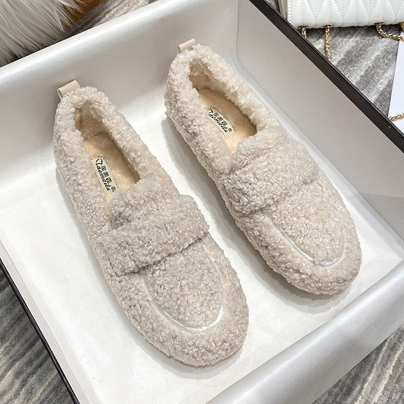 Arielle Plush Moccasins With Non-Slip Sole | Kayse