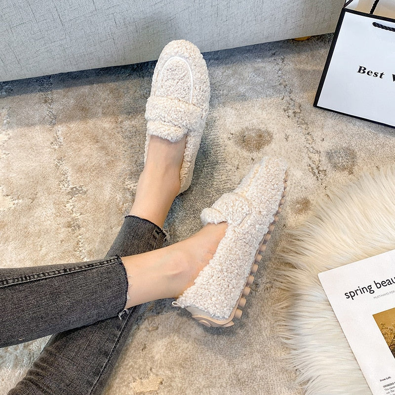 Arielle Plush Moccasins With Non-Slip Sole | Kayse