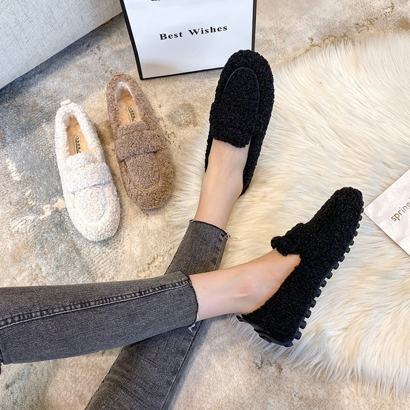 Arielle Plush Moccasins With Non-Slip Sole | Kayse