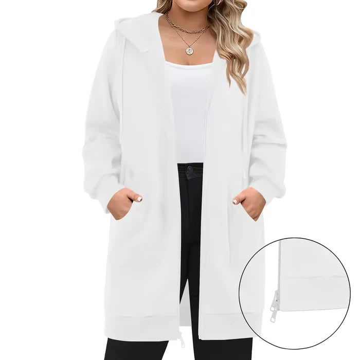 SoftHood™ • Lang damesvest met capuchon voor warmte en comfort