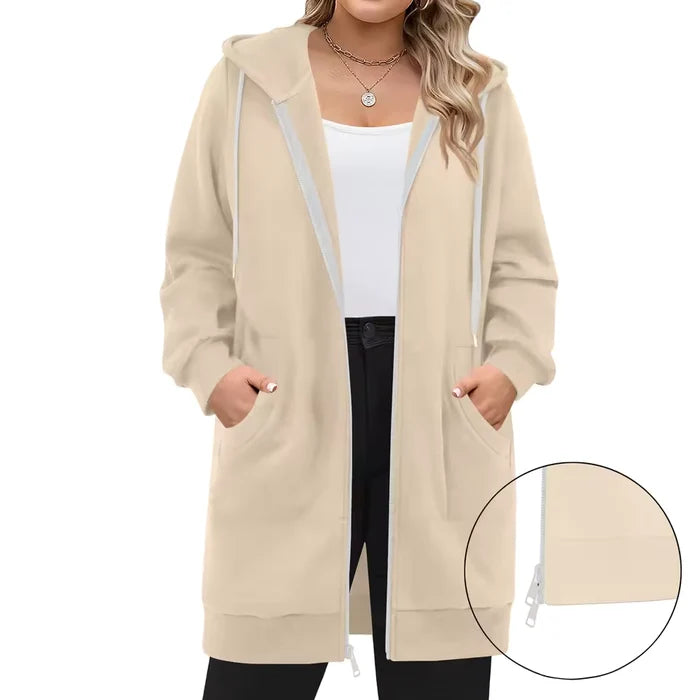 SoftHood™ • Lang damesvest met capuchon voor warmte en comfort