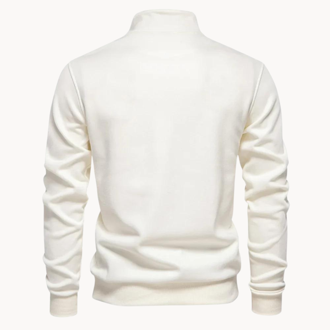 Lennox Mock Neck Zip Sweater | Kayse