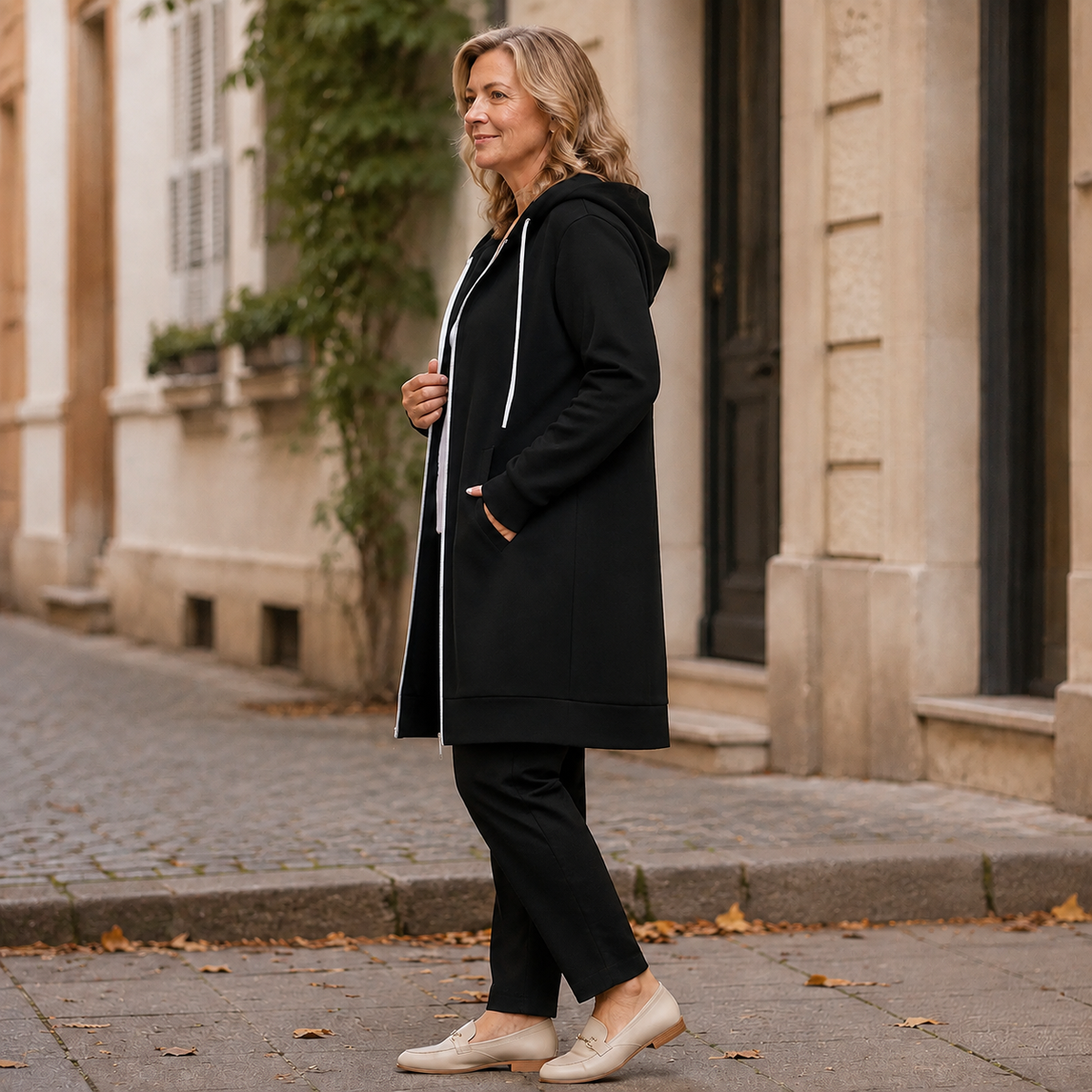 SoftHood™ • Lang damesvest met capuchon voor warmte en comfort